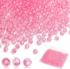 BONNY BOXX 2000pcs 4mm Acrylic Faceted Round Crystal Beads Transparent Pink by BONNY+BOXX