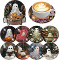 8 Pcs Halloween Diamond Art Coasters Kits by ijbnhd