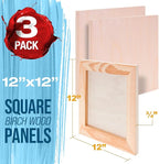 U.S. Art Supply 12" x 12" Unfinished Cradled Wood Panels - Image 2