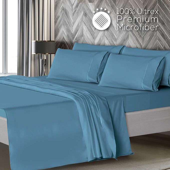 Mueller Ultratemp Bed Sheets Set, Super Soft 1800, 6 Piece California King - Image 3