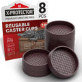 Furniture Cups X-PROTECTOR – 2.5" Caster Cups 8 PCS – Round Furniture Coasters – Ideal Bed Stoppers – Non Skid Furniture Pads with a Perfect Design – Rubber Furniture Pads - Protect Any Flooring!