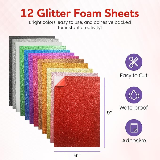 Self-Adhesive Glitter EVA Foam Sheets - Image 3