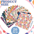 HunnmingRe 20 Pcs 10''x10'' Vintage Floral Quilting Fabric Square Meadow Flower - Image 2