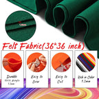 HaoFeiJH Green Felt Fabric 36" X 36" 1.6mm，Fabric Sheets Soft Woven Acrylic - Image 2