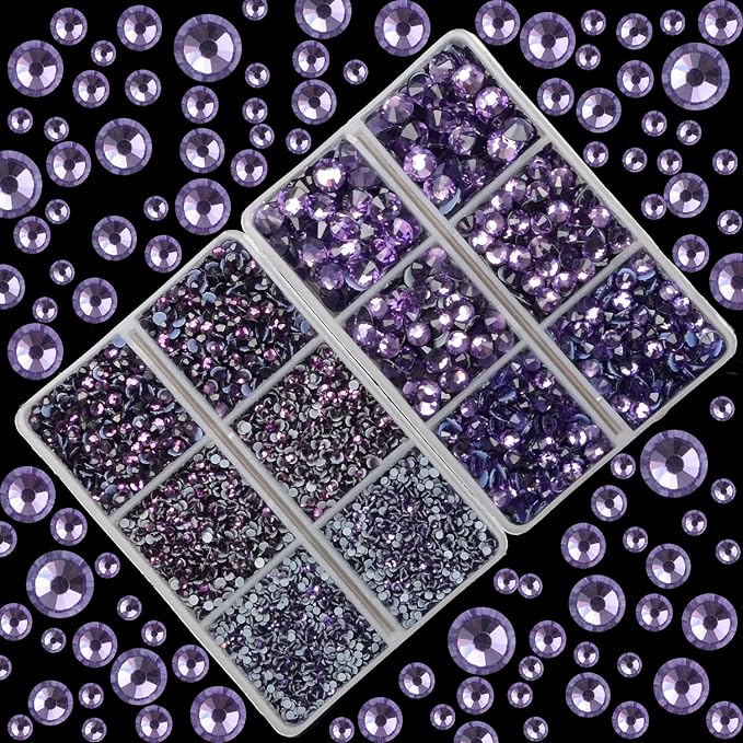 10000Pcs 2-Boxes Mixed Size Hot Fix Round Crystals Gems Glass Stones Hotfix - Image 2