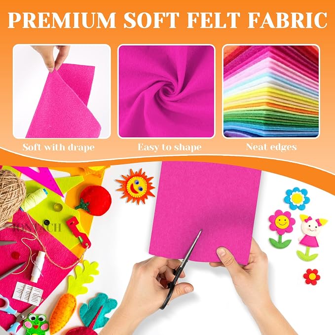 IONTACH 9" X 12" Soft Felt Sheets 1.6mm Thick | Felt Fabric - Image 4