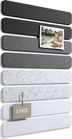 Fluxynara Cork Board Alternative Felt Strip Board 8-Pack 13"x2", Office Pin by FLUXYNARA