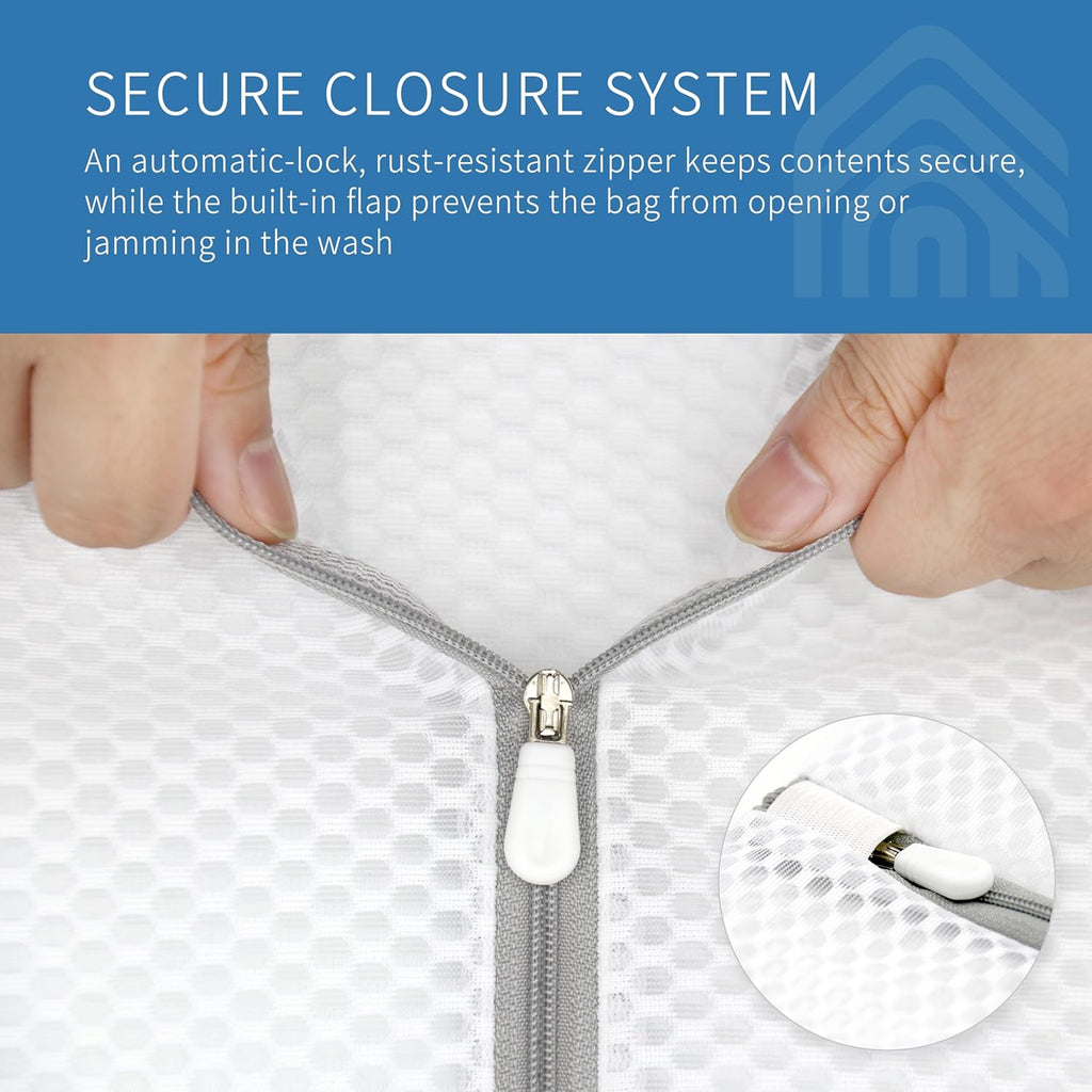 Muchfun 3Pcs Bra Wash Bags, Honeycomb Mesh Laundry Bags for Delicates, Lingerie, Intimates and Underwear 8 x 8 x 8 Inches