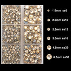 4000Pcs Mixed Size Hot Fix Round Crystals Gems Glass Stones Hotfix Flat Back - Image 3