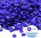 Mandala Crafts 6mm Cup Holographic Royal Blue Sequins - Image 3