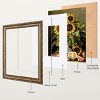 eletecpro 12x12 Vintage Picture Frame, Glass Cover, Bronze Gold, Wall Mount - Image 2