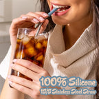 Softy Straws Premium Reusable Stainless Steel Drinking Straws - Image 3