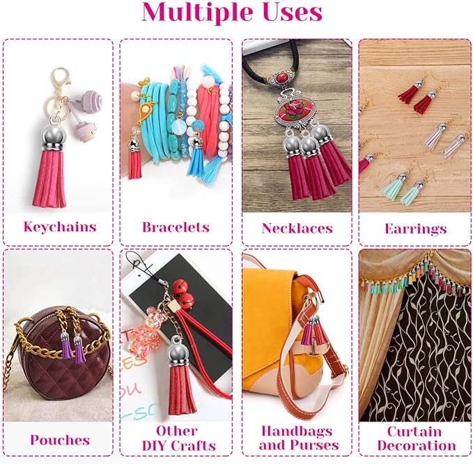 Cridoz 200pcs Leather Keychain Tassels Bulk - Image 4