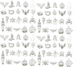 WOCRAFT 60pcs Bright Silver Halloween Charms Bracelet Charms by WOCRAFT