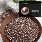 1500pcs Coffee 5mm Pearl Beads - Image 2