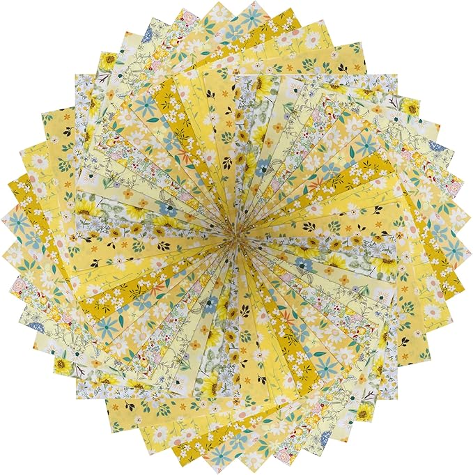 HANPATQUI 50PCS 5 x 5 inch 100% Cotton Fat Quarters Fabric - Image 3