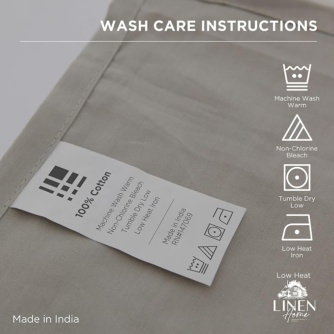 Linen Home 100% Cotton Percale 1 Flat Sheet, Full Size - Image 4