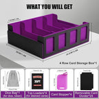 Trading Card Storage Box with Commander Display, 4-Row Deck Case with Removable - Image 3