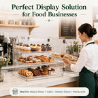 YBSVO 3-Tier Commercial Bakery Display Case | Countertop Pastry Showcase - Image 3
