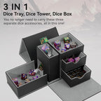 Dice Tray & Dice Tower Storage Box, 3 in 1 Dice Holder Case, Leather Magnetic - Image 2