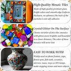 3200 Pcs Colorful Irregular Crystal Mosaic Tiles, 6.6lb Tiny Mosaic Tile DIY - Image 7
