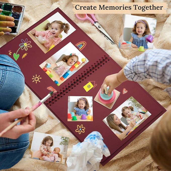 Scrapbook 7x7 Inch DIY Scrapbook Album Hardcover Kraft Paper 40 pages/20 sheets - Image 3