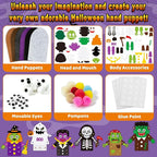 WATINC 6Pcs Halloween Hand Puppet Making Kit, Felt Sock Puppet Toys | Art Craft - Image 3