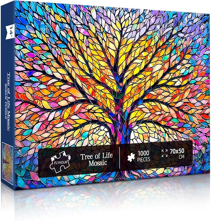 Tree of Life Mosaic Puzzles for Adults 1000 Pieces, Challenging Jigsaw Puzzles - Image 8