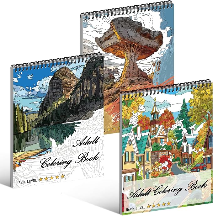 Kalysky Landscapes Adult Coloring Book Set of 3 by Kalysky