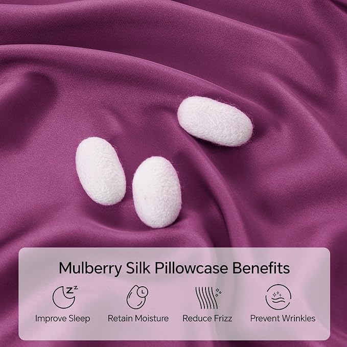 INFIIXSO Mulberry Silk Pillow Cases King Size Set of 2, Silk Pillowcase - Image 2