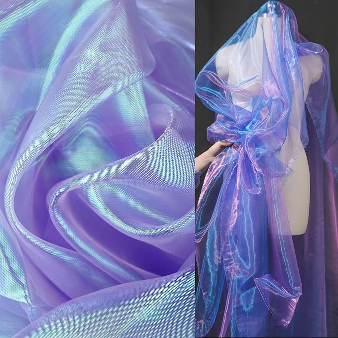 3.3 Yard Magic Purple Organza Fabric - Image 2