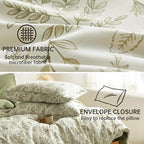 BOLINLIVING Floral Duvet Cover Queen Size, Breathable Soft Microfiber Bedding - Image 6