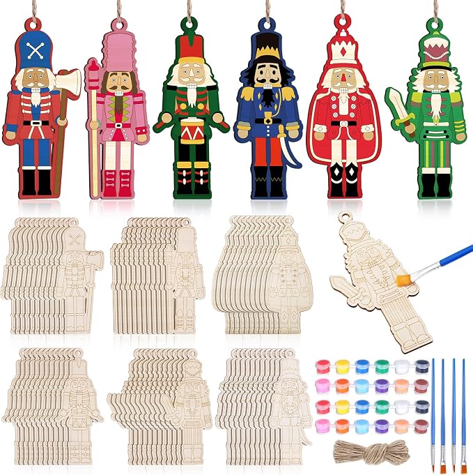 Cinnvoice 60 Pcs Wood Christmas Crafts by Cinnvoice