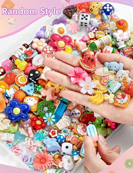 RQAYE DIY Cute charms for bracelets Resin Charms for DIY Keychain & Jewelry - Image 2