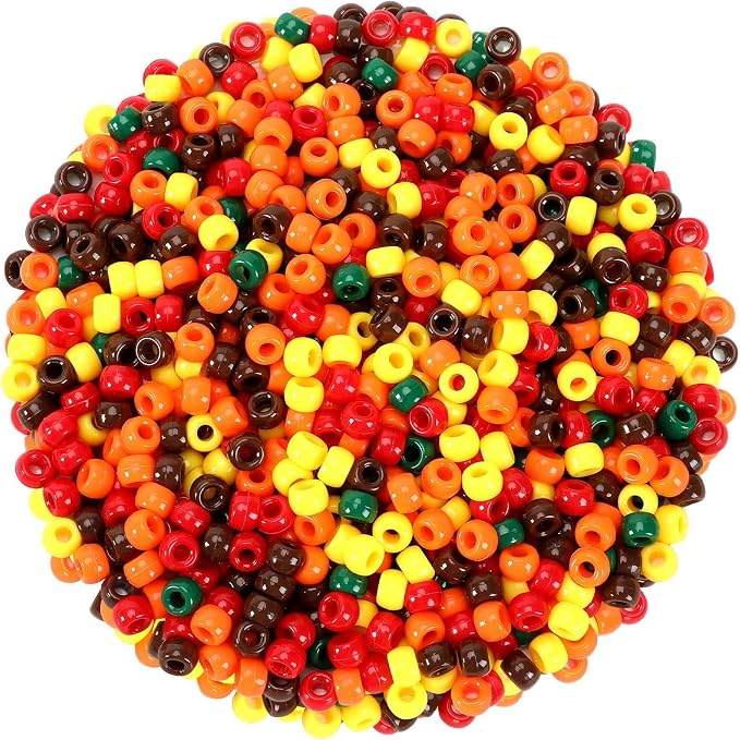 UPINS 1200Pcs Fall Colored Pony Beads by UPINS