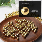 500pcs Gold 8mm Pearl Beads - Image 2