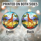 Giraffe Christmas Ornament, Giraffe Faux Stained Glass Decor, Gift Exchange - Image 4
