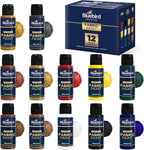 BLUEBIRD 12-Pack Fabric Paint, 3.4 Fl Oz each, Permanent Fabric Paints by BluebirdArts
