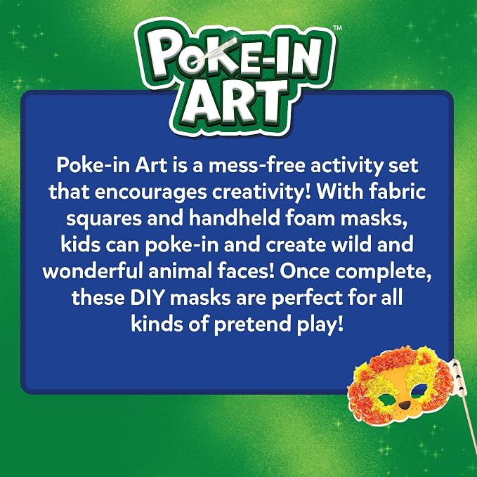 Skillmatics Poke-in Art – Animal Masks, Mess-Free DIY Wood Craft Kit | Fun - Image 8