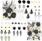 LUXEEASE 90P Halloween Black & White Dried Pressed Flowers | Gothic elegant - Image 3