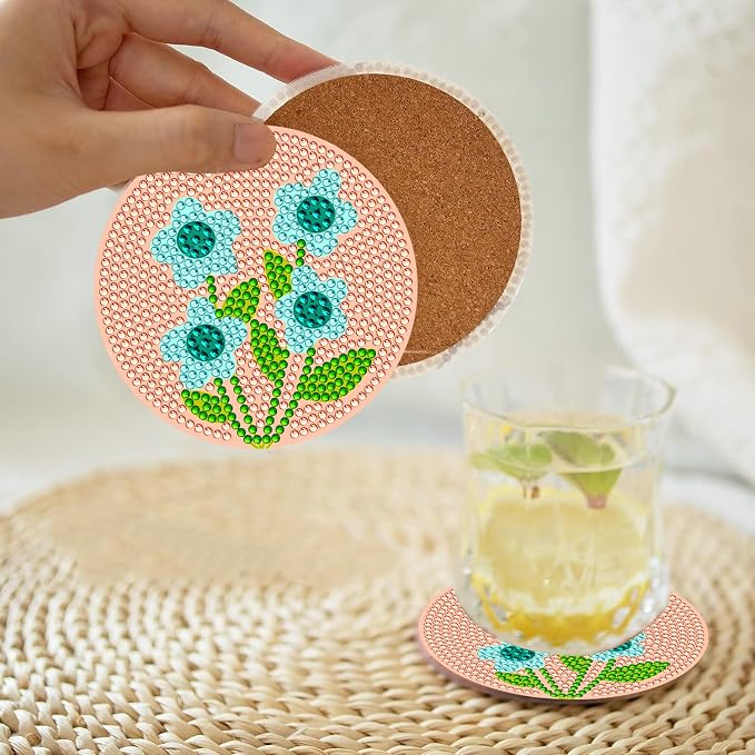 EWJRNSF 8 PCS Fall Diamond Art Coasters DIY Kit - Image 4