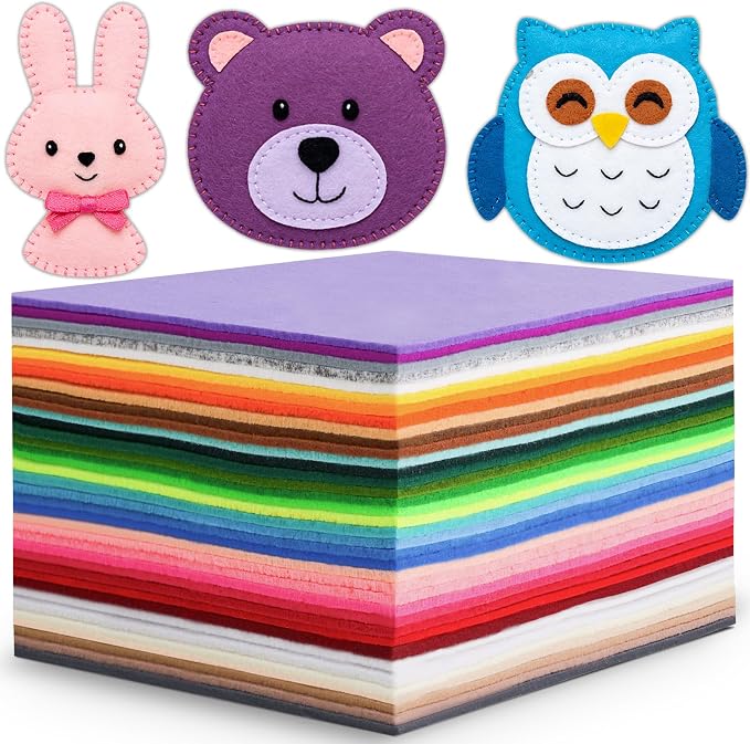 45 PCS Felt Fabric Sheets 8 x 8 Inch 2mm Craft Felt Sheets | 45 Assorted Colors - Image 8