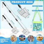 4Pack Shark Tooth Sifter, Retractable Long Handle Sand Dipper Shovel Tool - Image 4