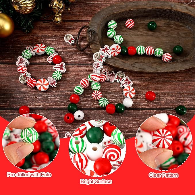 Qunclay 200 Pcs Christmas Beads - Image 5
