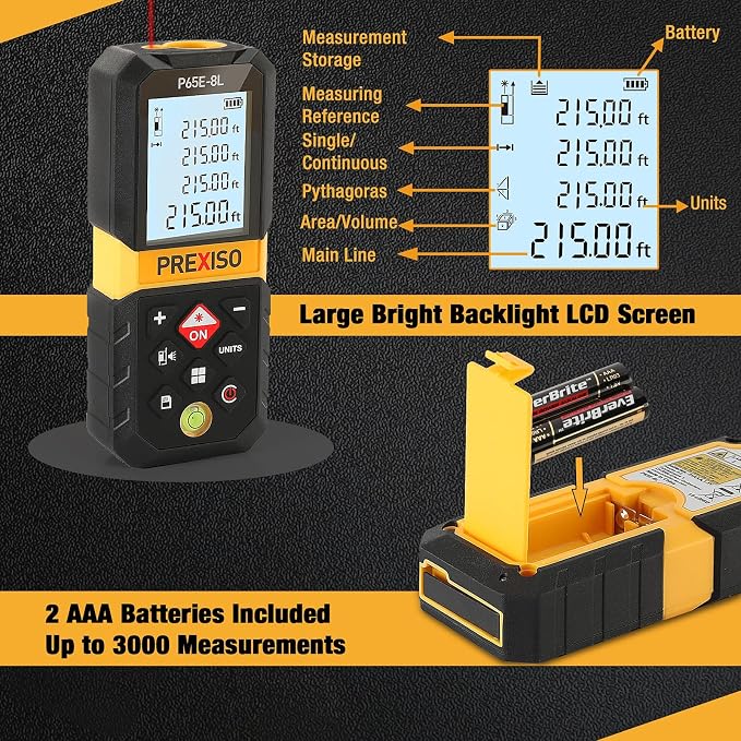 PREXISO Laser Measure, 215Ft Laser Measurement Tool - Image 6