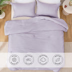 Love's cabin Lavender King Size Comforter Set, 3-Piece Prewashed Bed Set - Image 3