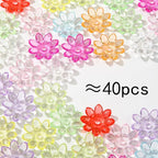 40pcs Flower Shape Caps Beads 5-Petal Flower Bead - Image 2
