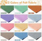 HaoFeiJH 12 Rolls 8"x20" 1.4mm Thick Soft Felt Fabric Sheets – 12 Assorted - Image 2