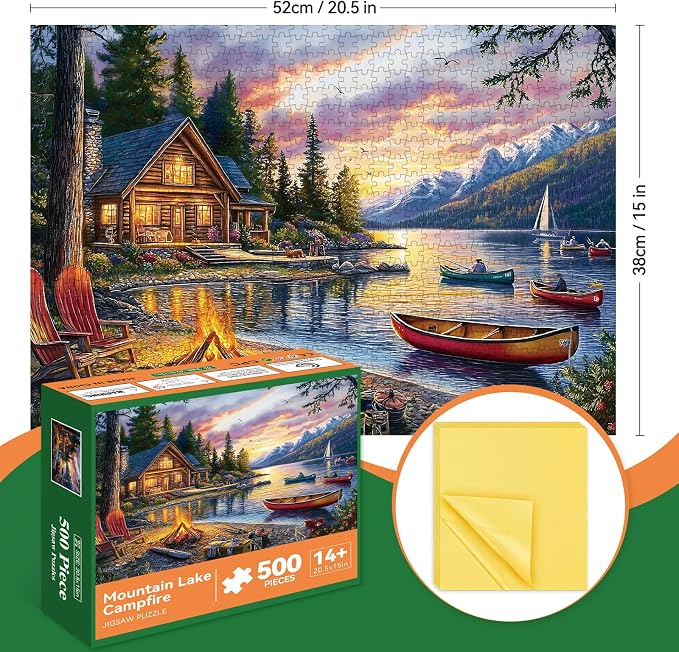 500 Piece Jigsaw Puzzle for Adults – Peel & Stick Puzzle Saver Sheets Included - Image 2