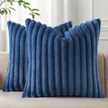 Pallene Faux Fur Plush Throw Pillow Covers 24x24 Set of 2, Luxury Soft Fluffy by PALLENE